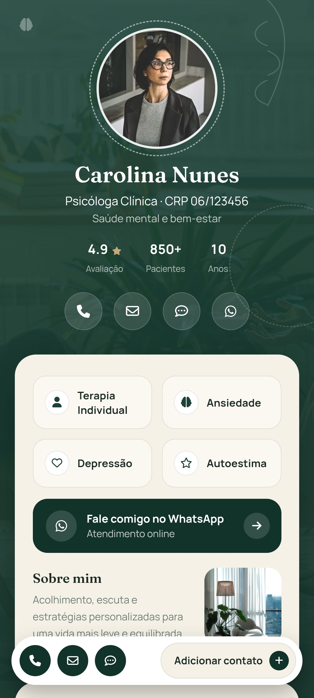 Exemplo de Bio site DeixaOn 3