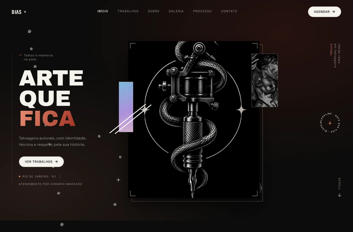 Dias Ink, estúdio de tatuagem no Rio de Janeiro com traços autorais